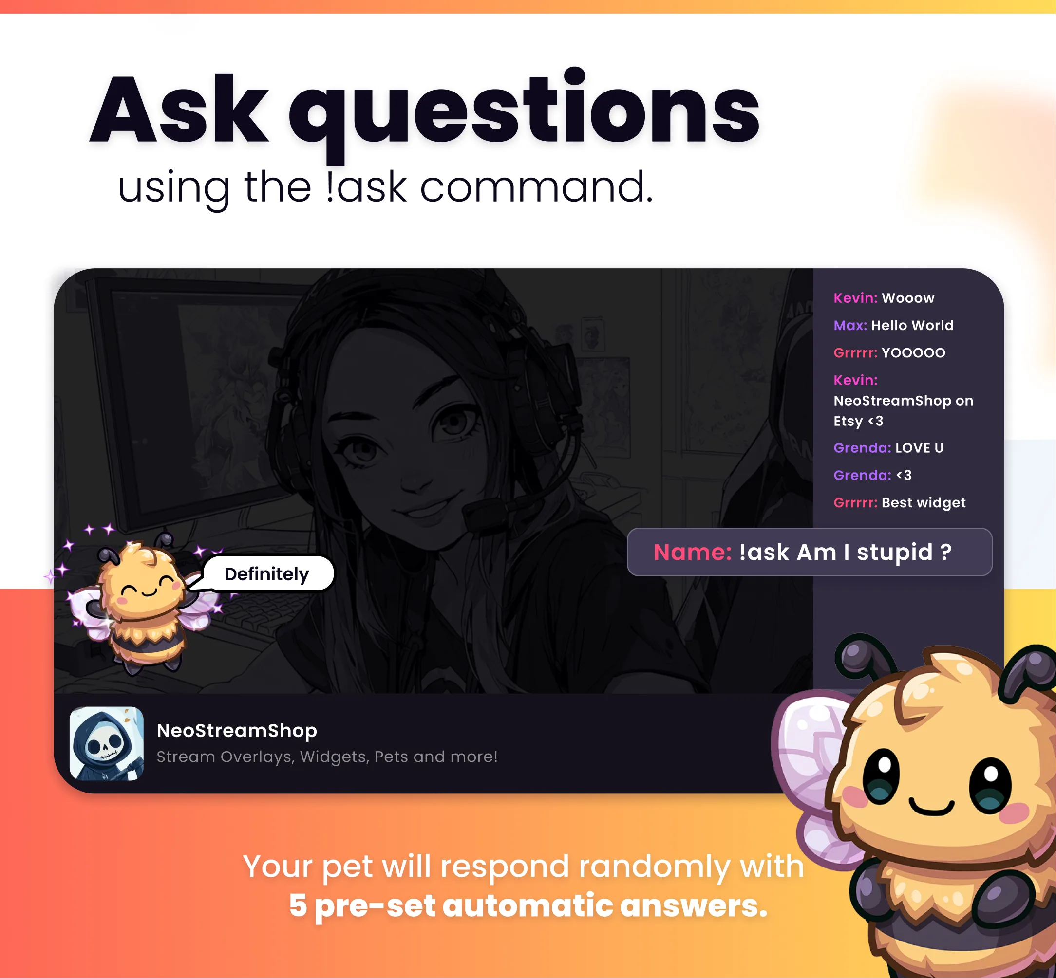 Cute bee - Preview Image 11 | NeoStreamShop