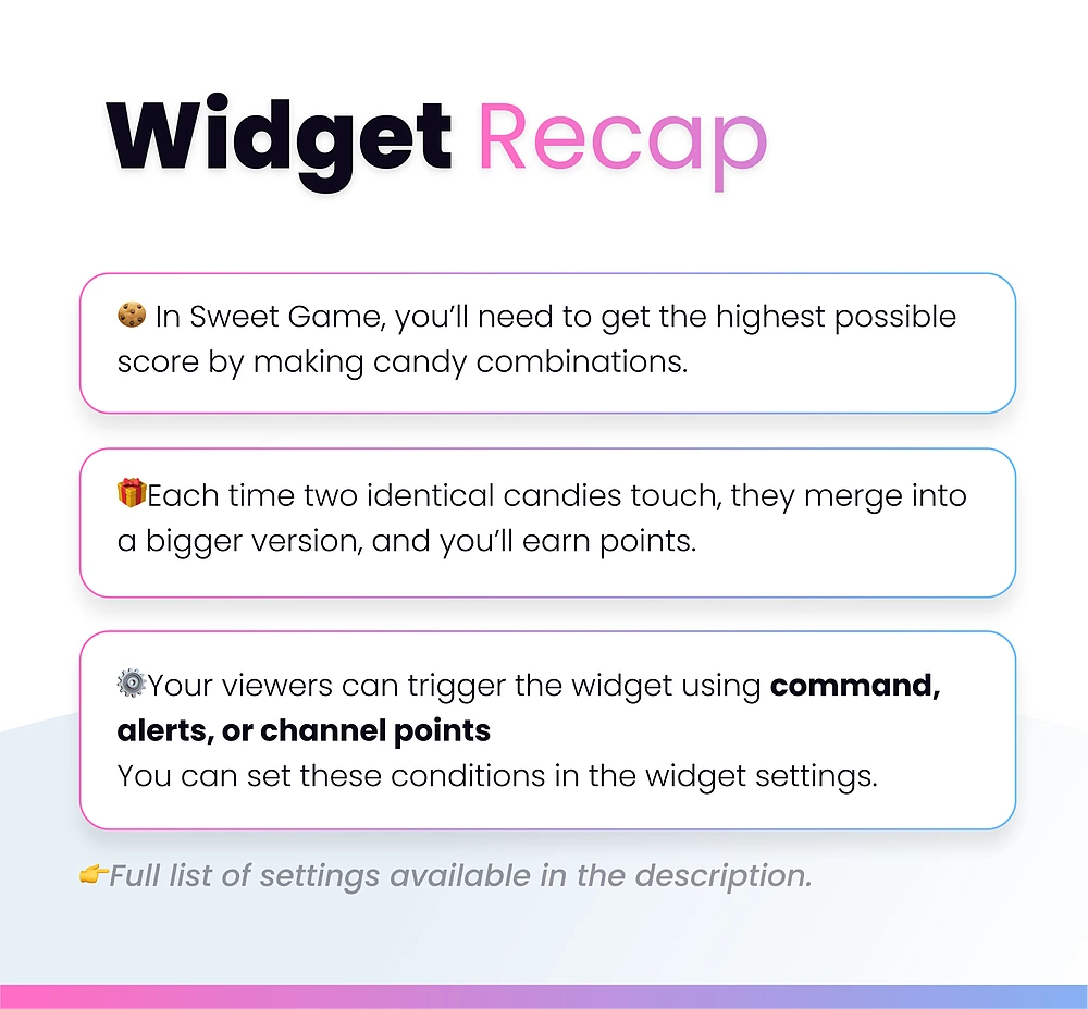 Widget Sweet Game - Preview Image 5 | NeoStreamShop